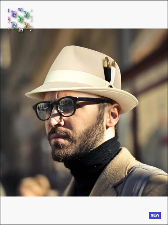 Unisex Short Brim Trilby Fedora Hat with Feather Classic Dress Panama Hat main image 5